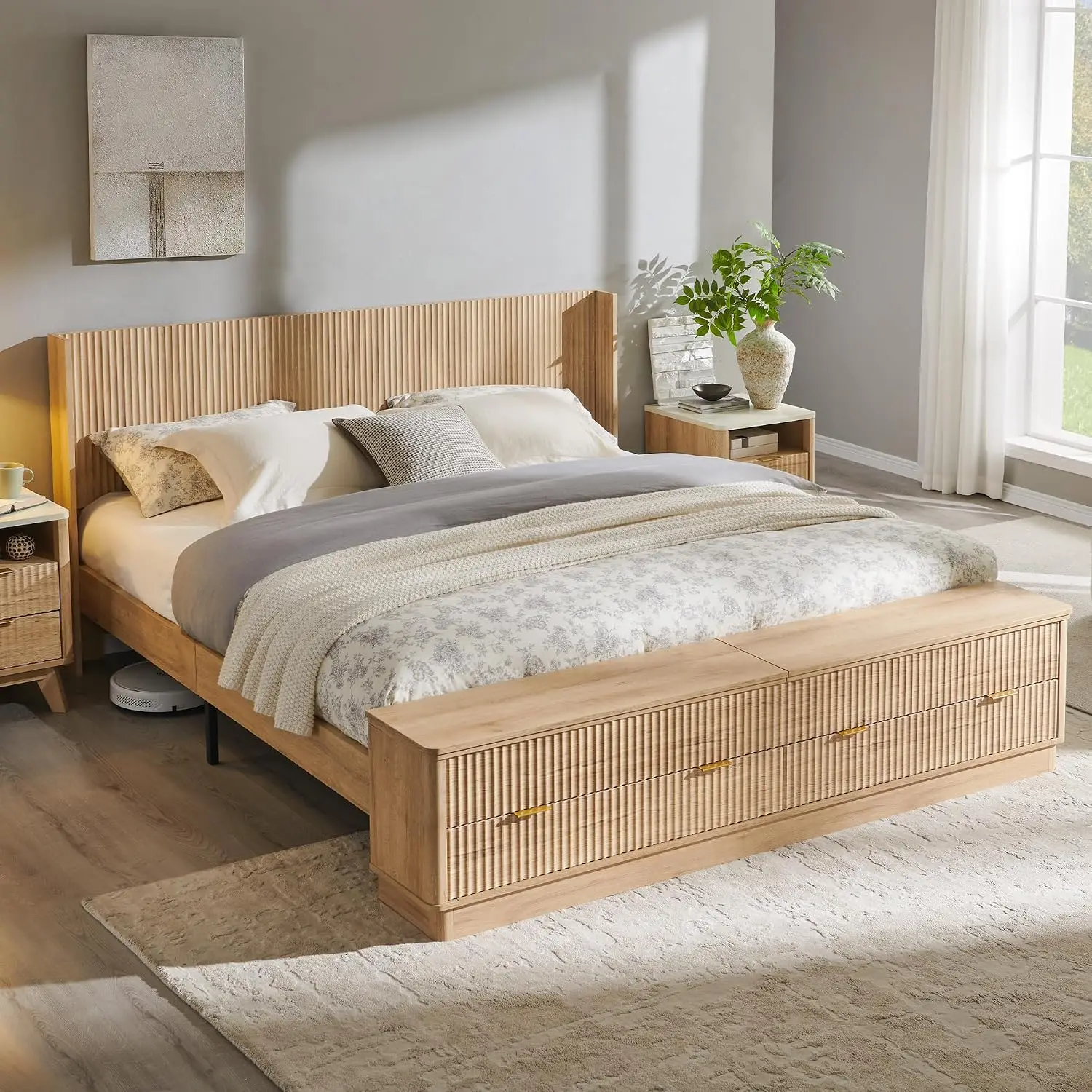 King Size Bed Frame With Storage Drawers - Estrutura de Cama King Size com