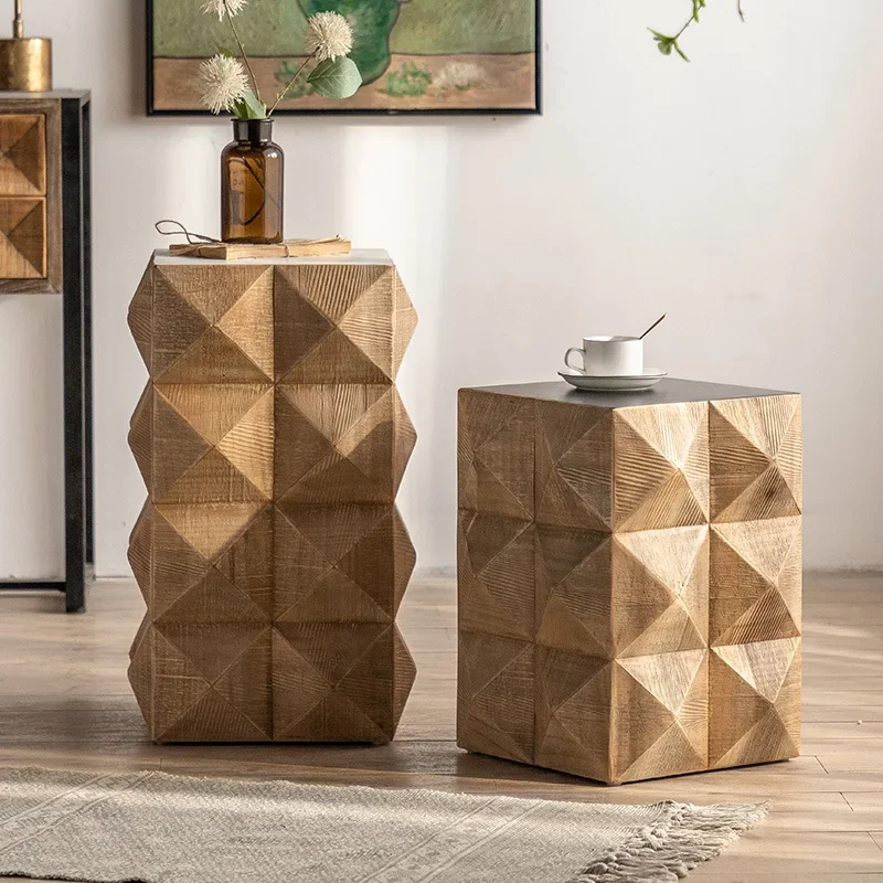 Solid Wood Nightstand 2 Drawers - Mesa de cabeceira moderna com pés