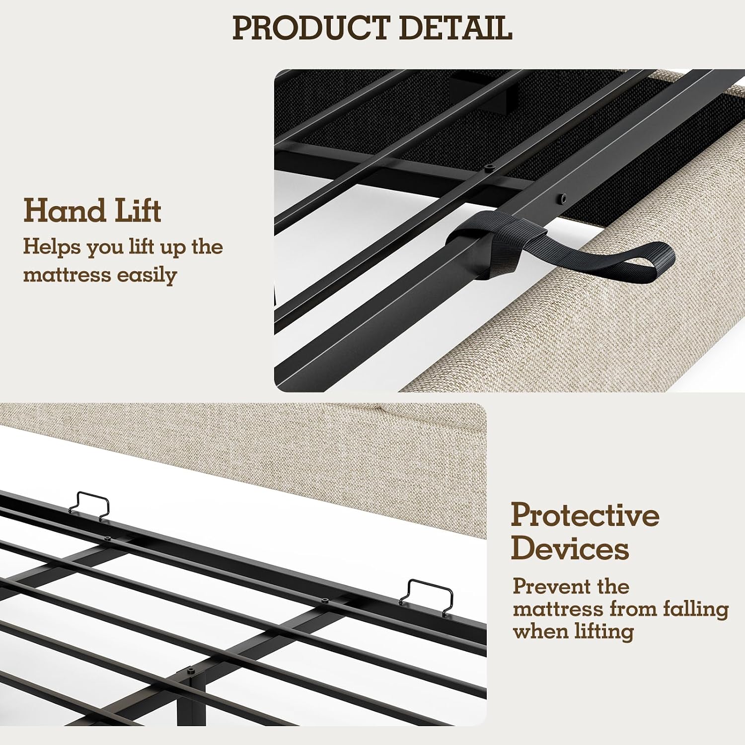 Gas Lift Storage Bed Hydraulic - Estrutura de Cama King Estofada em