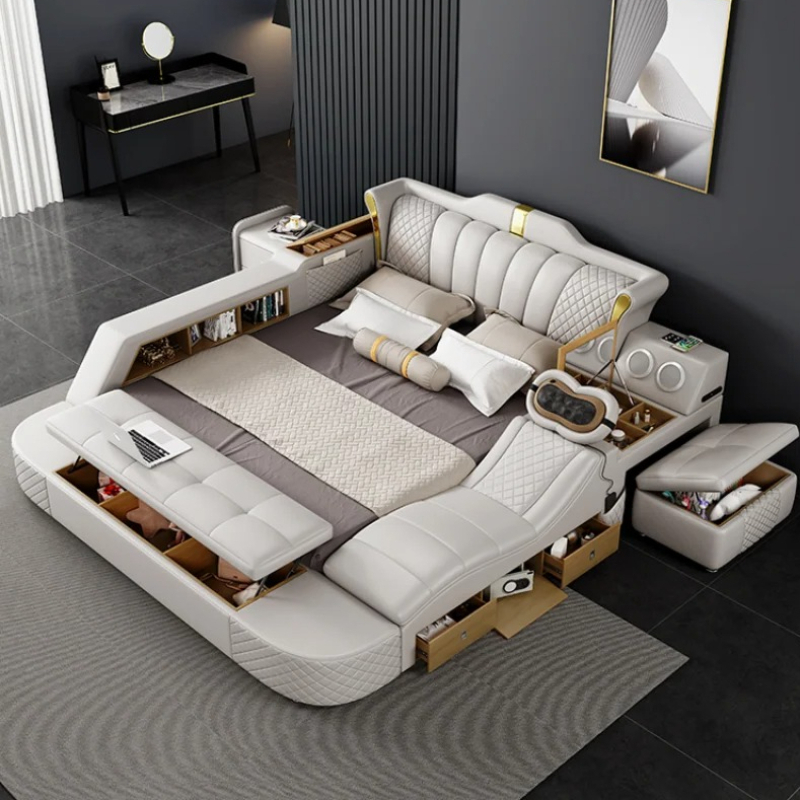 King Size Bed Frame With Storage Drawers - Cama de Casal King Size de