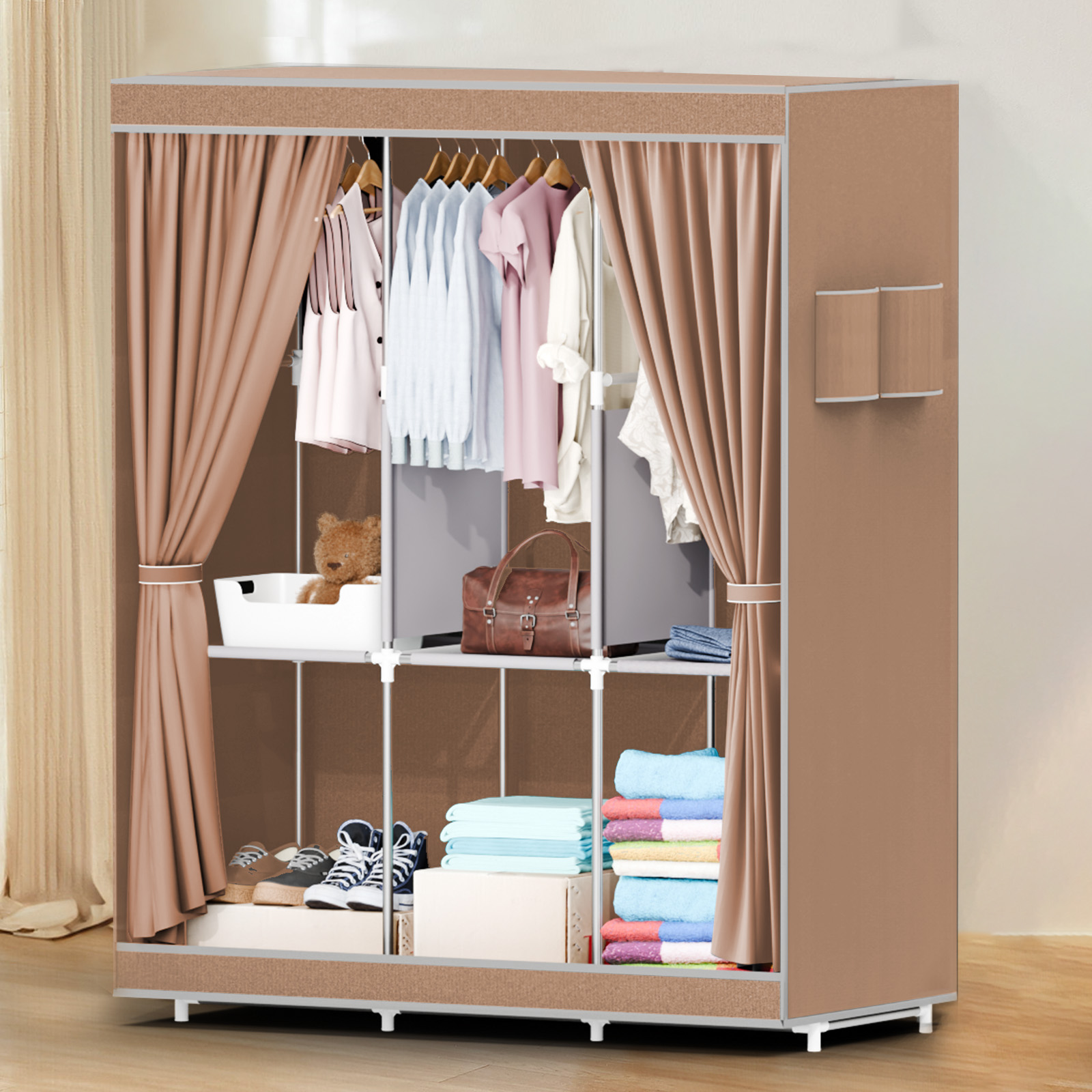 Wardrobe Closet Portable Fabric Cover - 51 Polegada armário portátil guarda-roupa 16mm