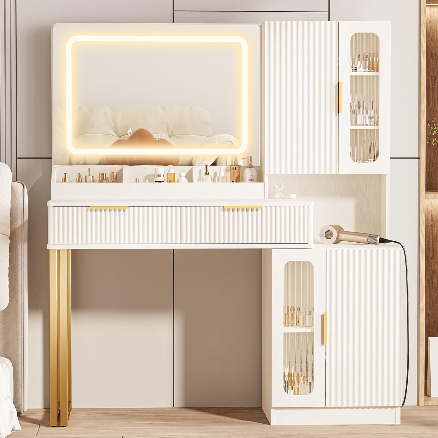 Dressing Table Vanity With Lighted Mirror - Espelho de Maquilhagem de 42 polegadas