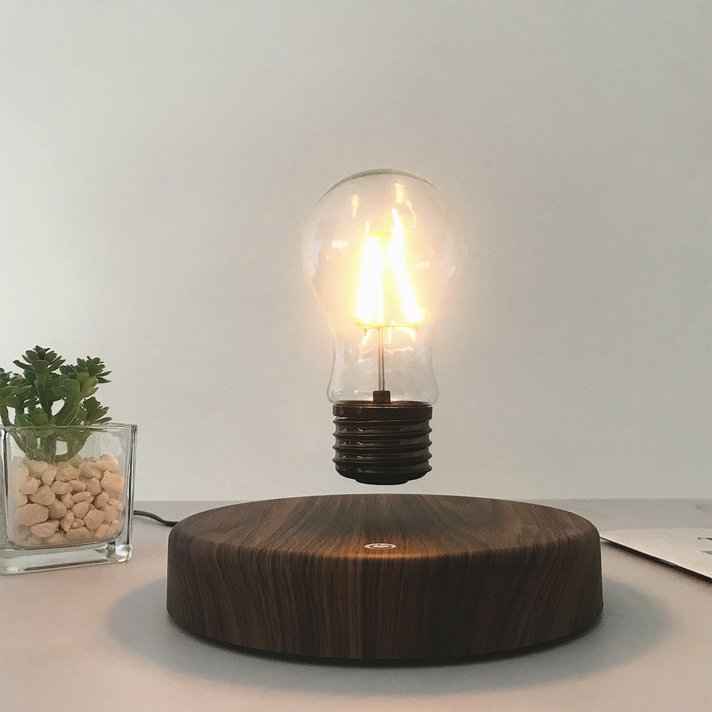 Floating Nightstand With Led Light - Lâmpada de levitação magnética criatividade flutuante