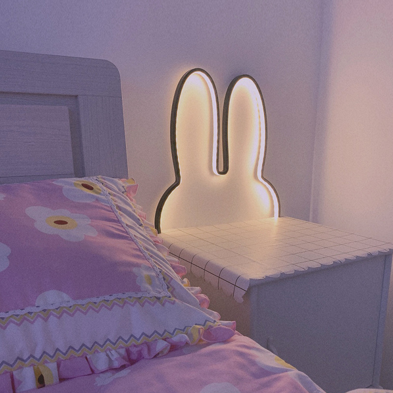 Floating Nightstand With Led Light - Bonito led coelho luzes de parede