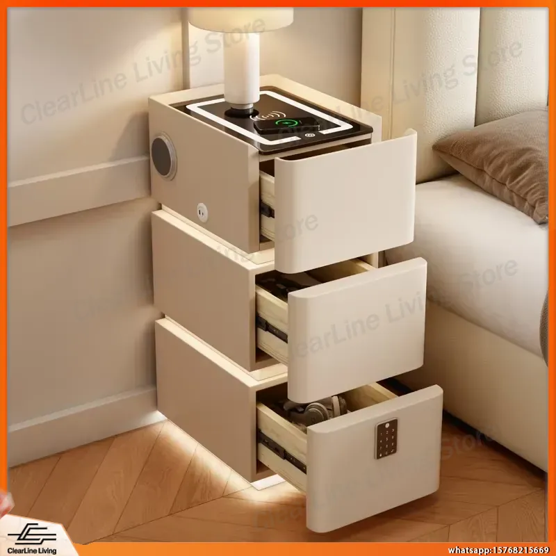 Floating Nightstand With Led Light - Mesa de Cabeceira Flutuante Ultra Estreita