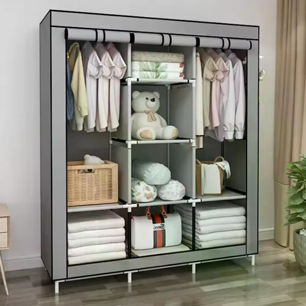 Wardrobe Closet Portable Fabric Cover - Guarda-roupa portátil de 64 polegadas com