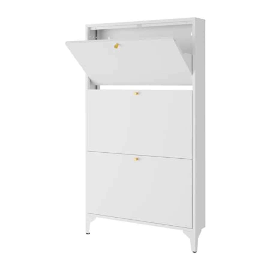 Shoe Rack Cabinet Narrow Entryway - Armário de Sapatos Independente com 3