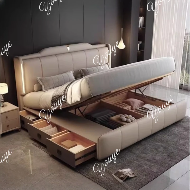 Xm 180x200 cm cama de casal qu - King Size Bed Frame With Storage Drawers avaliação e preço