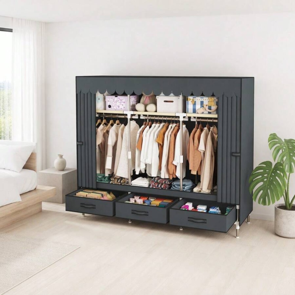Guarda-Roupa Portátil com Estr - Wardrobe Closet Portable Fabric Cover avaliação e preço