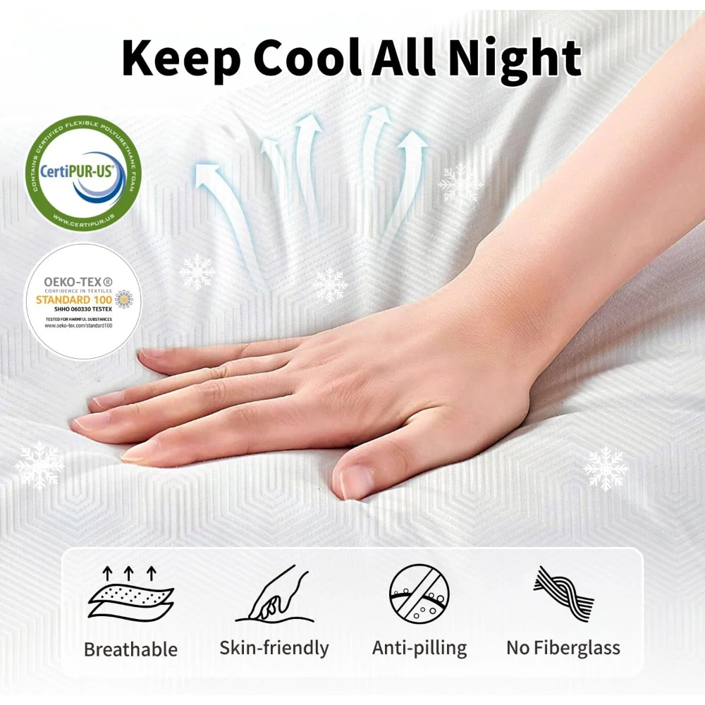 Colchões híbridos em uma caixa - Memory Foam Mattress In A Box Queen avaliação e preço
