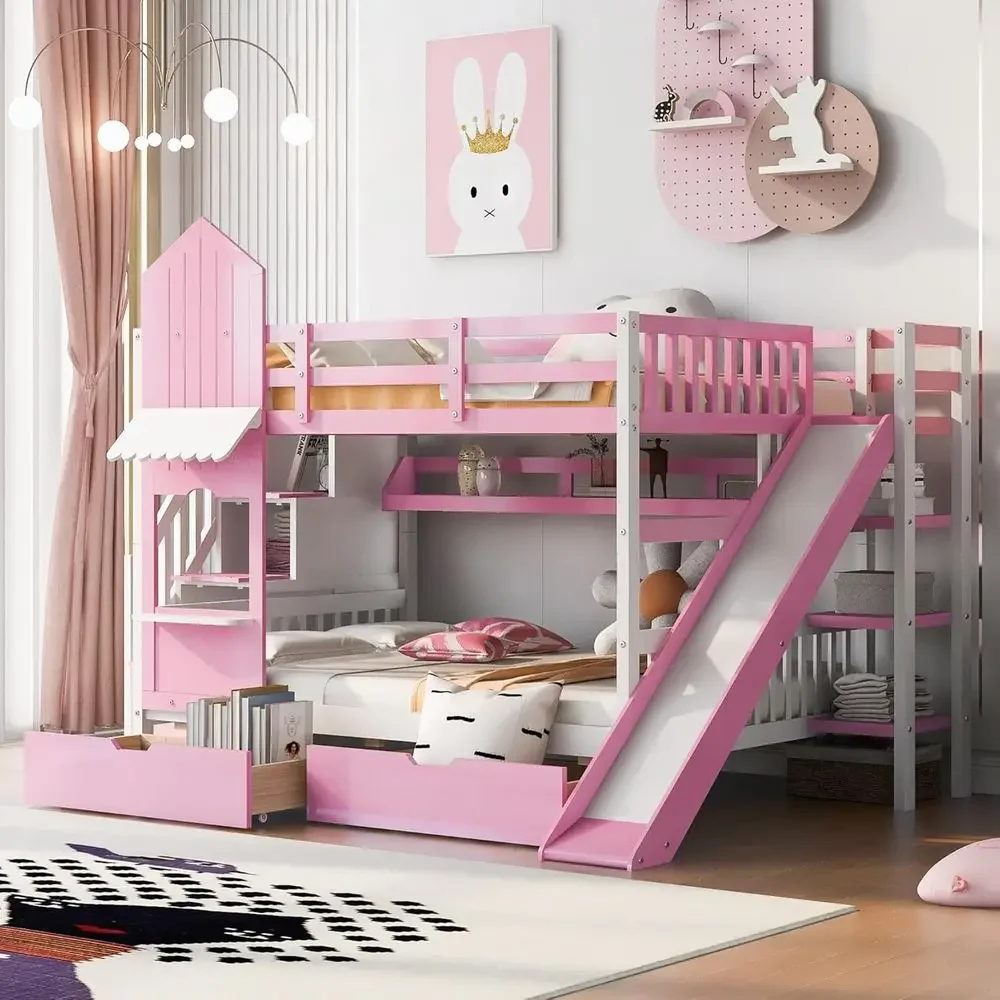 Cama Beliche Infantil com Esca - Bunk Bed With Stairs And Slide avaliação e preço