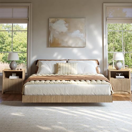 Conjunto de quarto, cama queen - Floating Nightstand With Led Light avaliação e preço