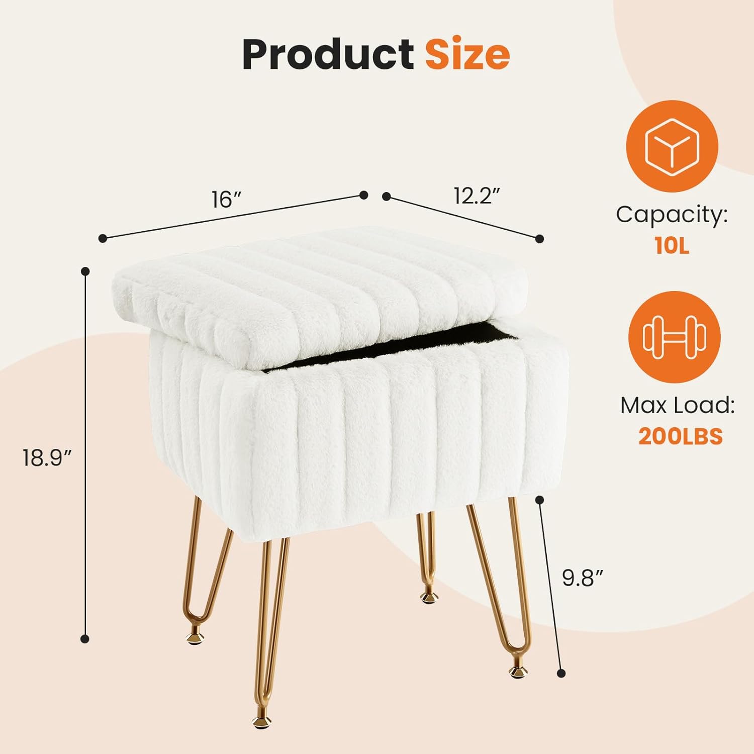 Banco de Armazenamento Branco, - Bedroom Furniture avaliação e preço