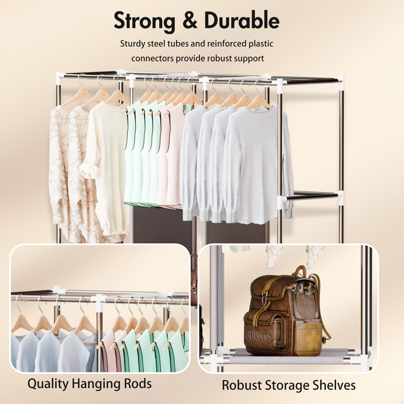 51 Polegada armário portátil g - Wardrobe Closet Portable Fabric Cover avaliação e preço