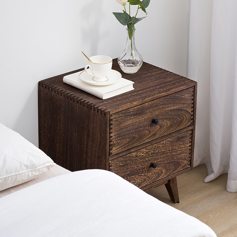 Mesa de Cabeceira Retrô de Mad - Solid Wood Nightstand 2 Drawers avaliação e preço