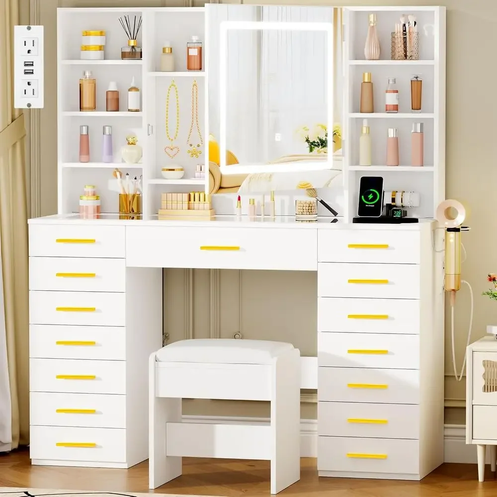 Penteadeira com Espelho LED e  - Dressing Table Vanity With Lighted Mirror avaliação e preço