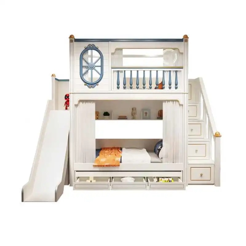 -Para beliche de móveis de qua - Bunk Bed With Stairs And Slide avaliação e preço