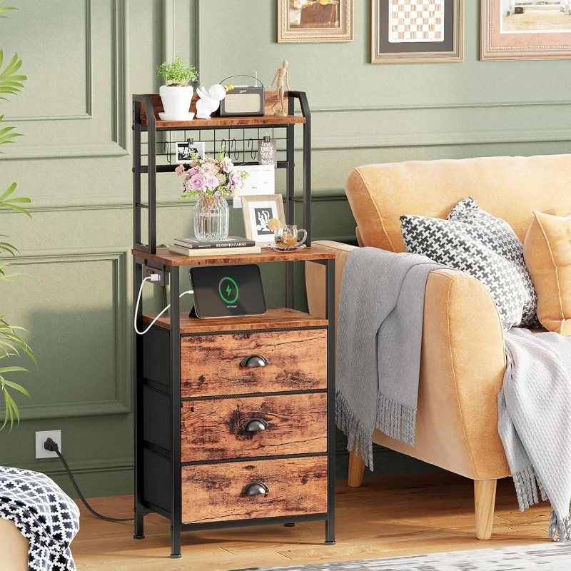 Mesa de cabeceira de 40'' de a - Solid Wood Nightstand 2 Drawers avaliação e preço