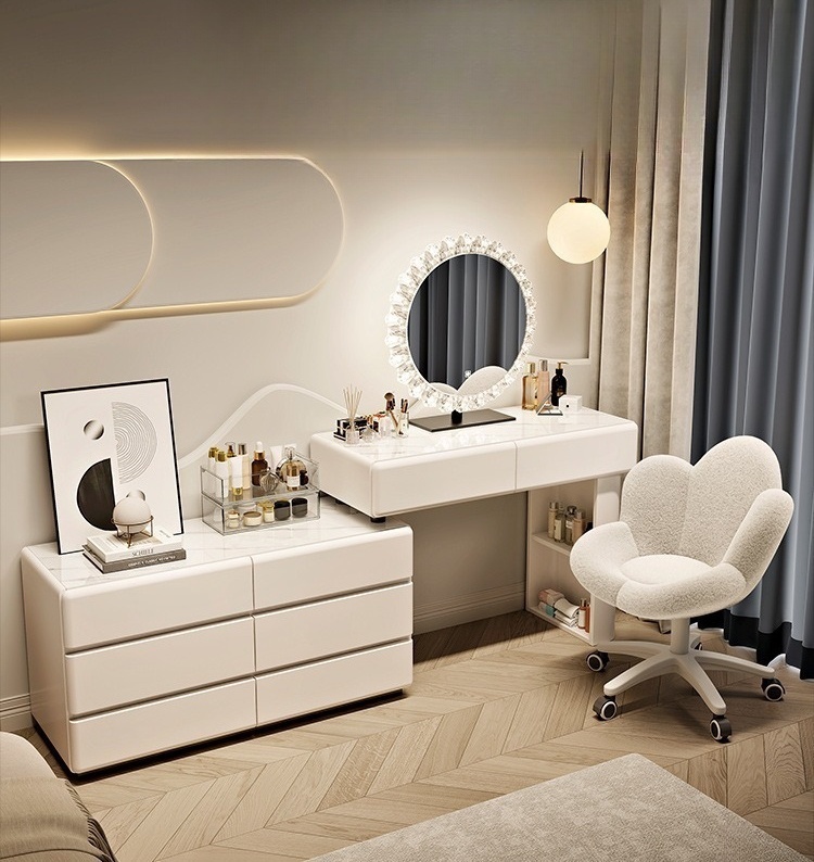 #   Mesa de Maquiagem Moderna  - Dressing Table Vanity With Lighted Mirror avaliação e preço