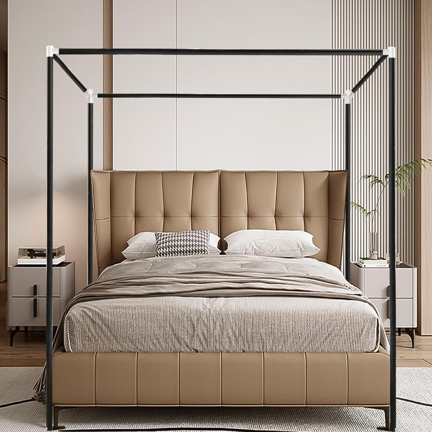 Estrutura de Cama com Dossel e - Canopy Bed Frame Metal Queen avaliação e preço