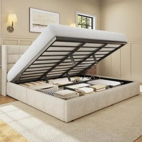Cama King Size com Baú Elevató - Gas Lift Storage Bed Hydraulic avaliação e preço