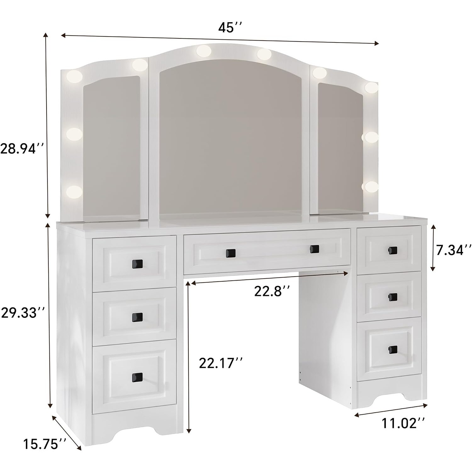 Mesa de Maquiagem Iluminada, E - Dressing Table Vanity With Lighted Mirror avaliação e preço