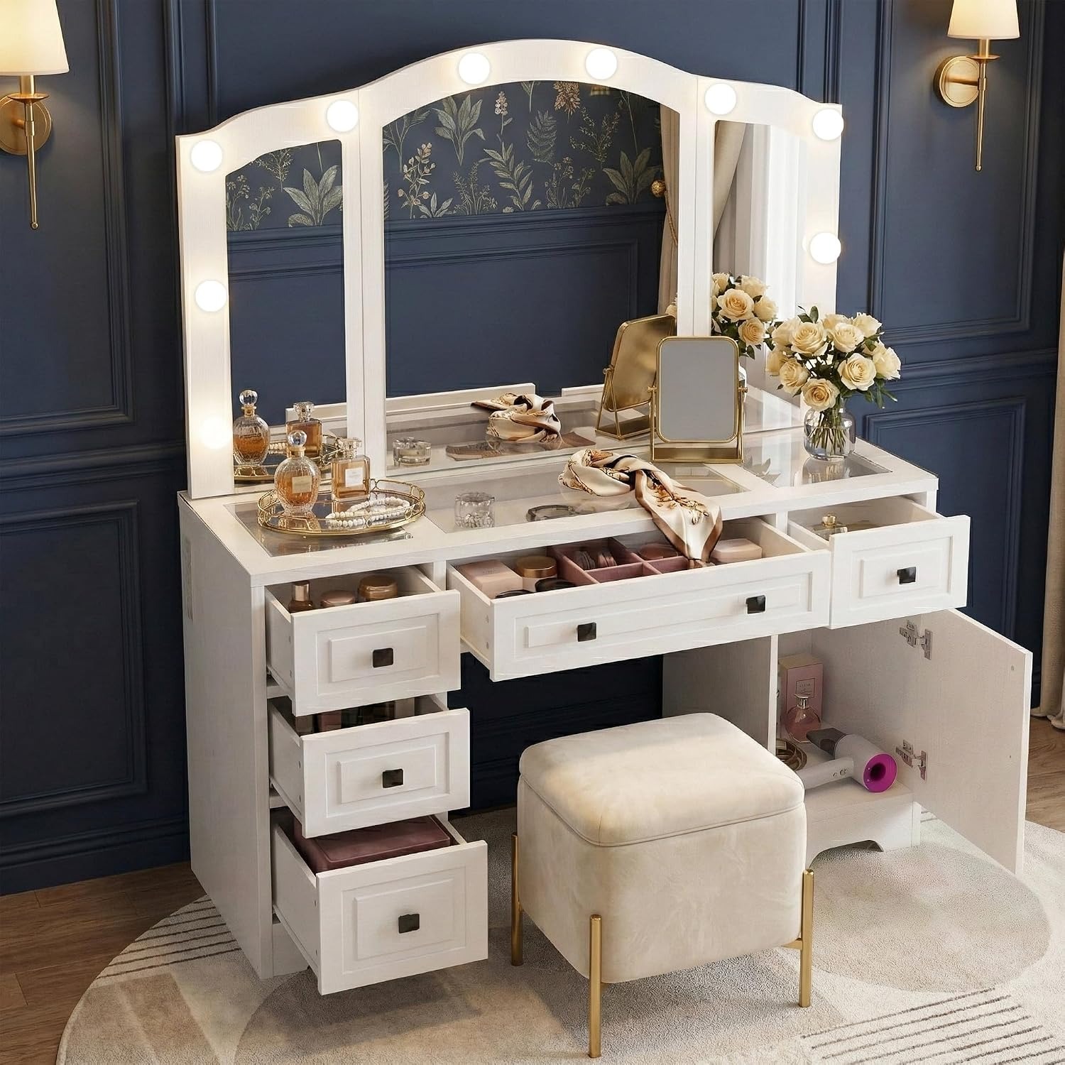 Mesa de Maquiagem Iluminada, E - Dressing Table Vanity With Lighted Mirror avaliação e preço