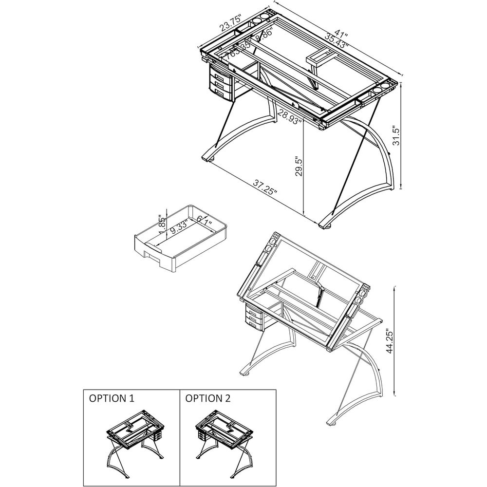 Mesa de Desenho em Metal e Vid - Tables avaliação e preço