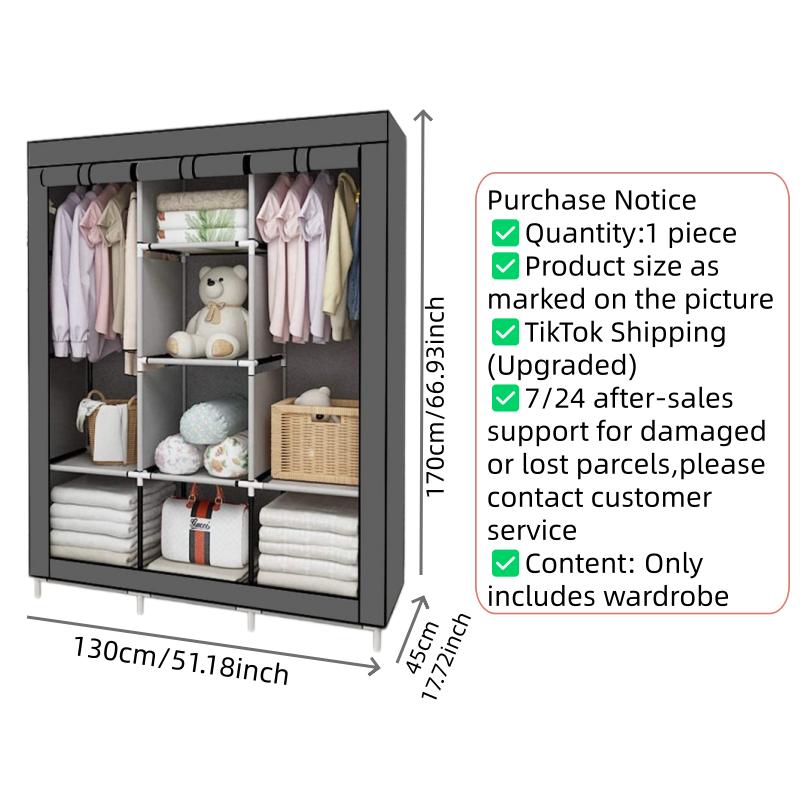 Guarda-Roupa Portátil de 64 Po - Wardrobe Closet Portable Fabric Cover avaliação e preço