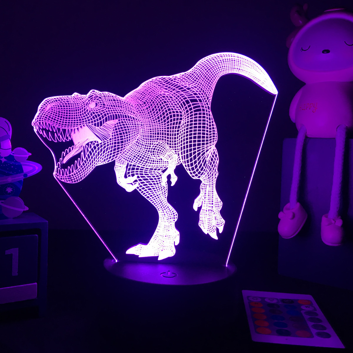 3d led dinossauro nightlight p - Floating Nightstand With Led Light avaliação e preço