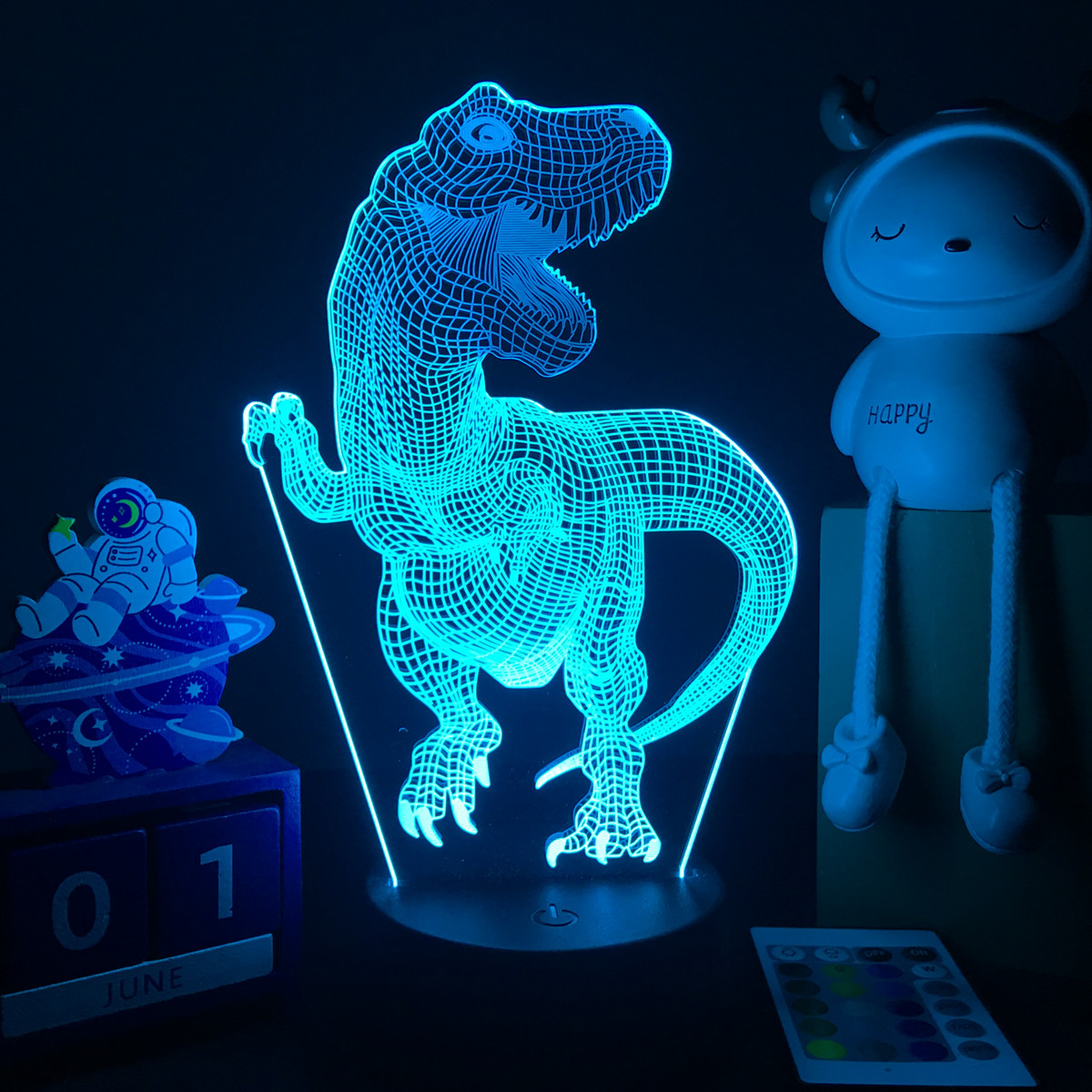 3d led dinossauro nightlight p - Floating Nightstand With Led Light avaliação e preço