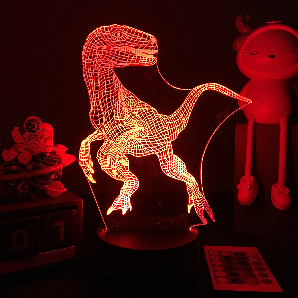 3d led dinossauro nightlight p - Floating Nightstand With Led Light avaliação e preço