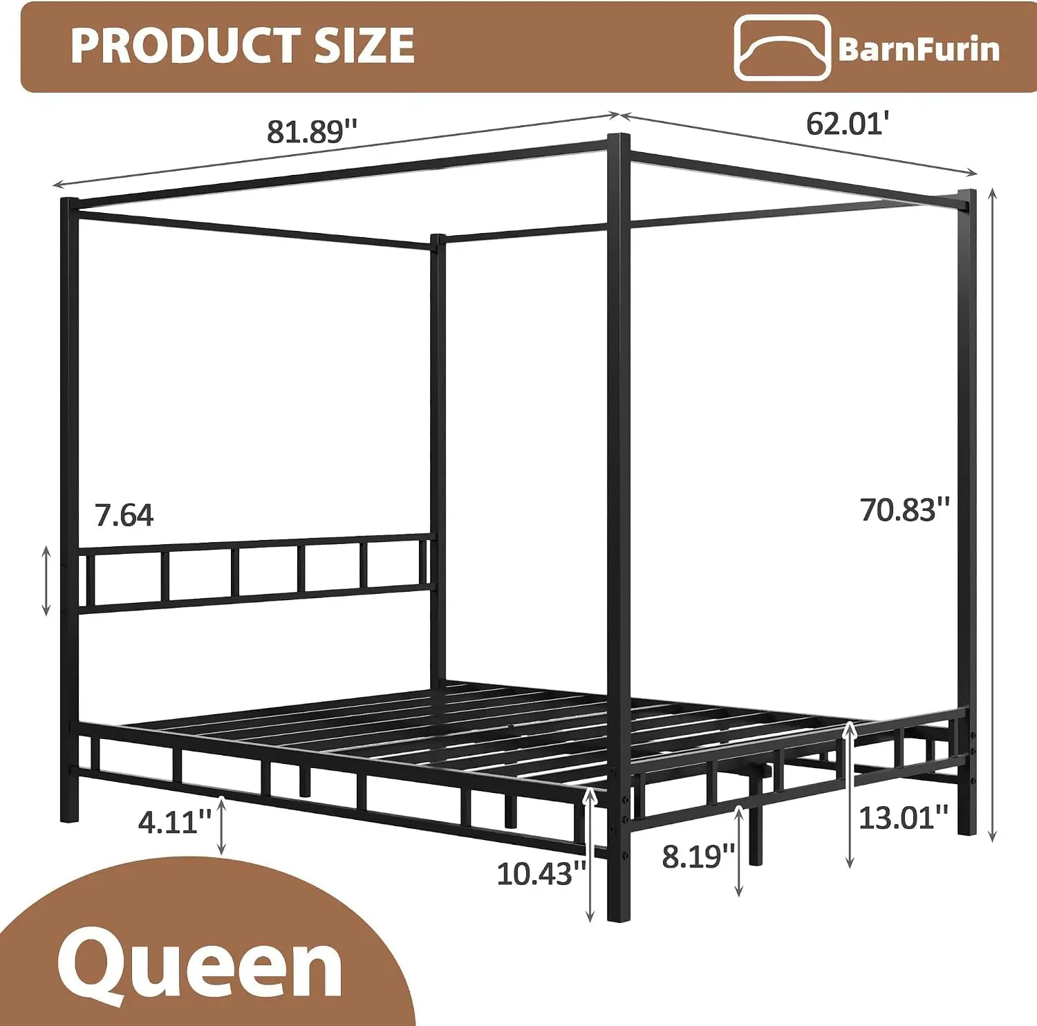 Estrutura de Cama com Dossel d - Canopy Bed Frame Metal Queen avaliação e preço