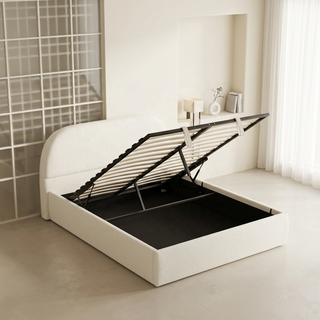 Cama Moderna Minimalista de Al - Gas Lift Storage Bed Hydraulic avaliação e preço