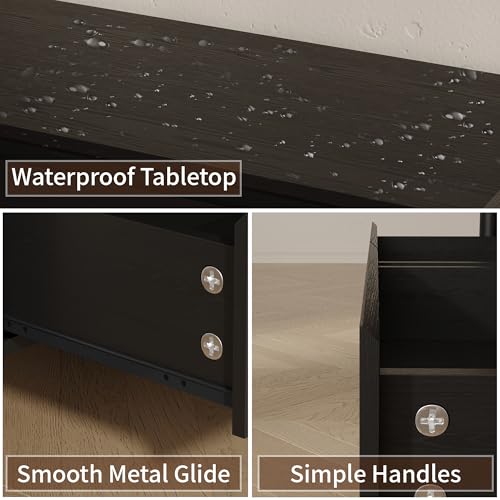 Conjunto de 2 Mesas de Cabecei - Solid Wood Nightstand 2 Drawers avaliação e preço