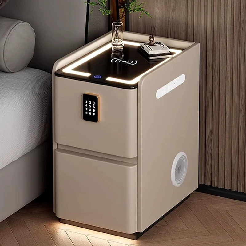 Mesas de Cabeceira com Portas  - Solid Wood Nightstand 2 Drawers avaliação e preço