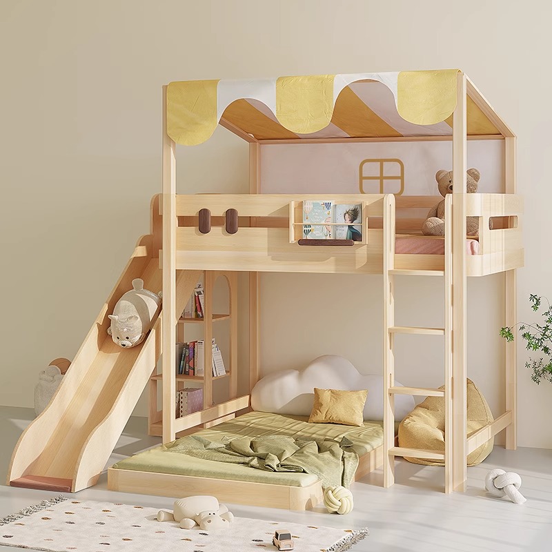 Beliche slide única venda cama - Bunk Bed With Stairs And Slide avaliação e preço
