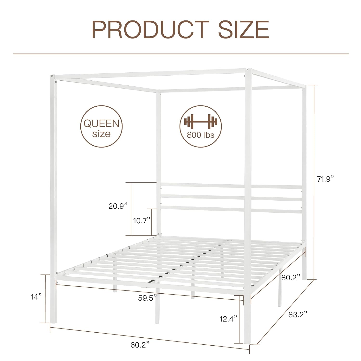 Estrutura de Cama Queen com Do - Canopy Bed Frame Metal Queen avaliação e preço
