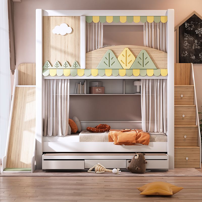 Cama Beliche Infantil com Tema - Bunk Bed With Stairs And Slide avaliação e preço