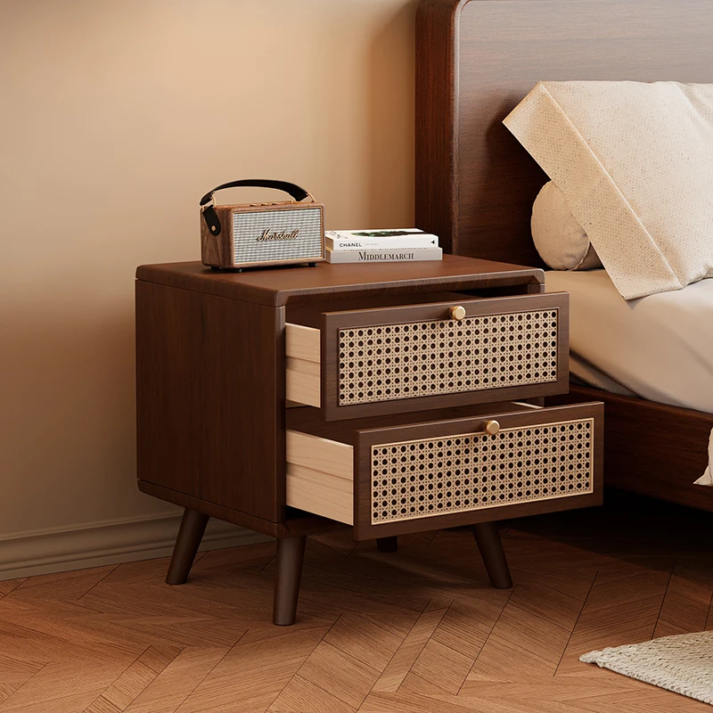 Mesa de Cabeceira de Madeira M - Solid Wood Nightstand 2 Drawers avaliação e preço