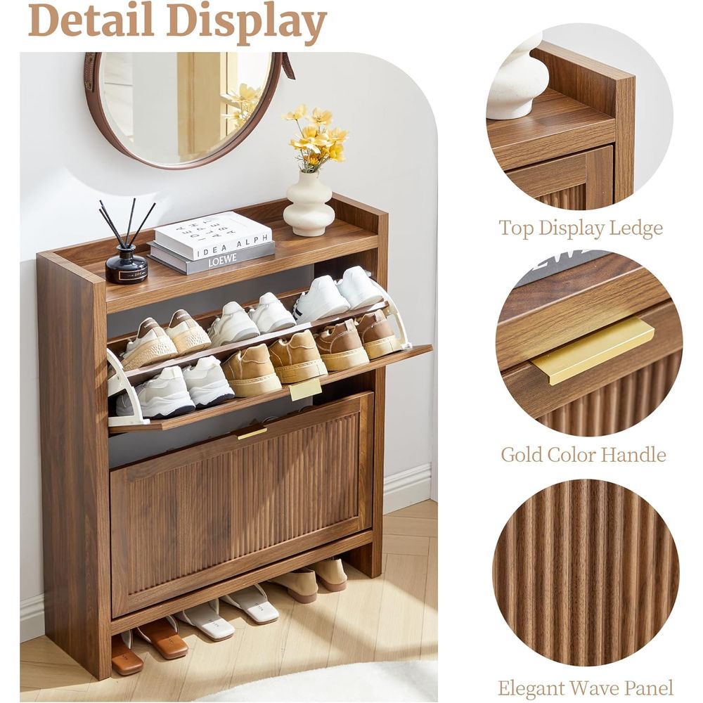 Armário de Sapatos de Madeira  - Shoe Rack Cabinet Narrow Entryway avaliação e preço