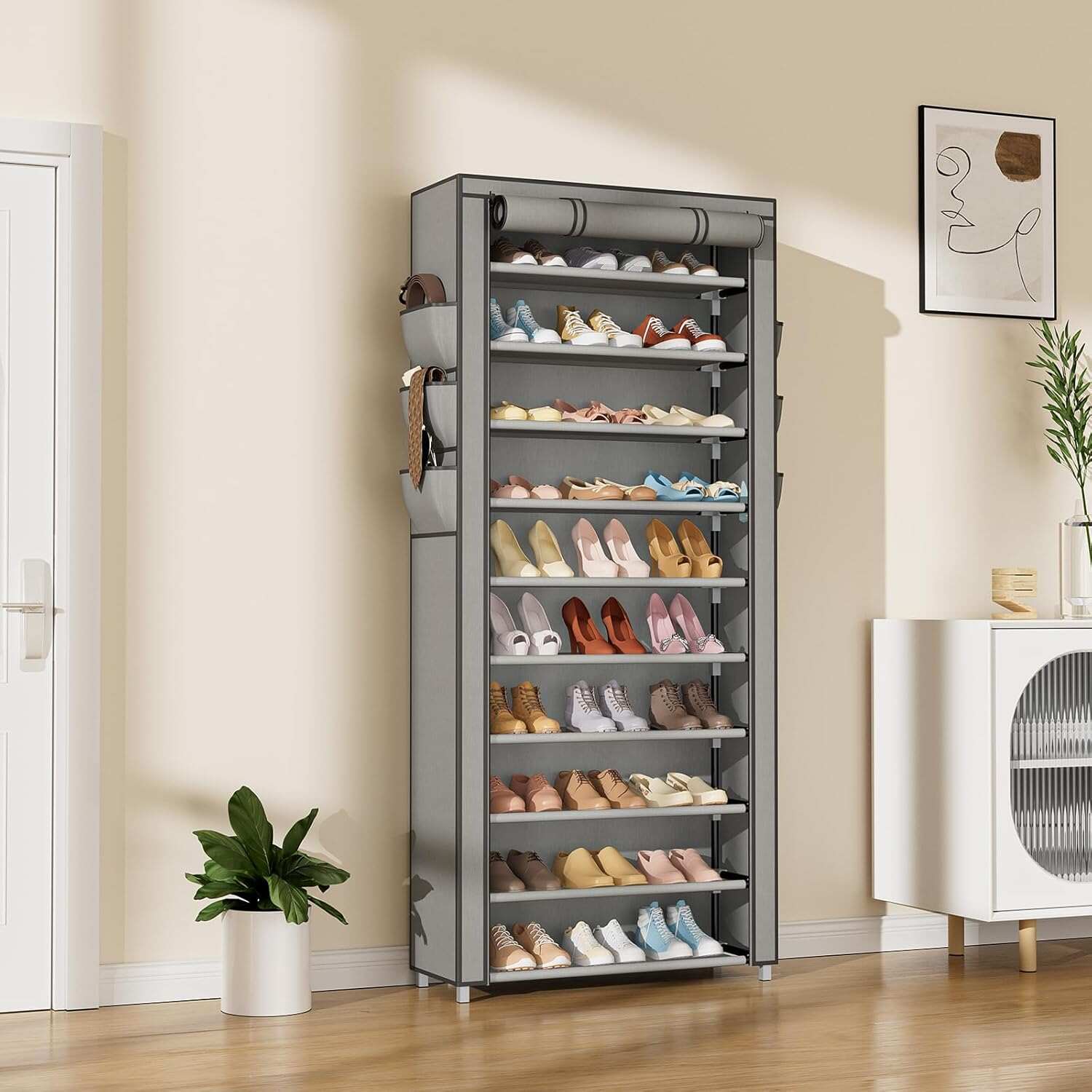 Sapateira Vertical Estreita Al - Shoe Rack Cabinet Narrow Entryway avaliação e preço